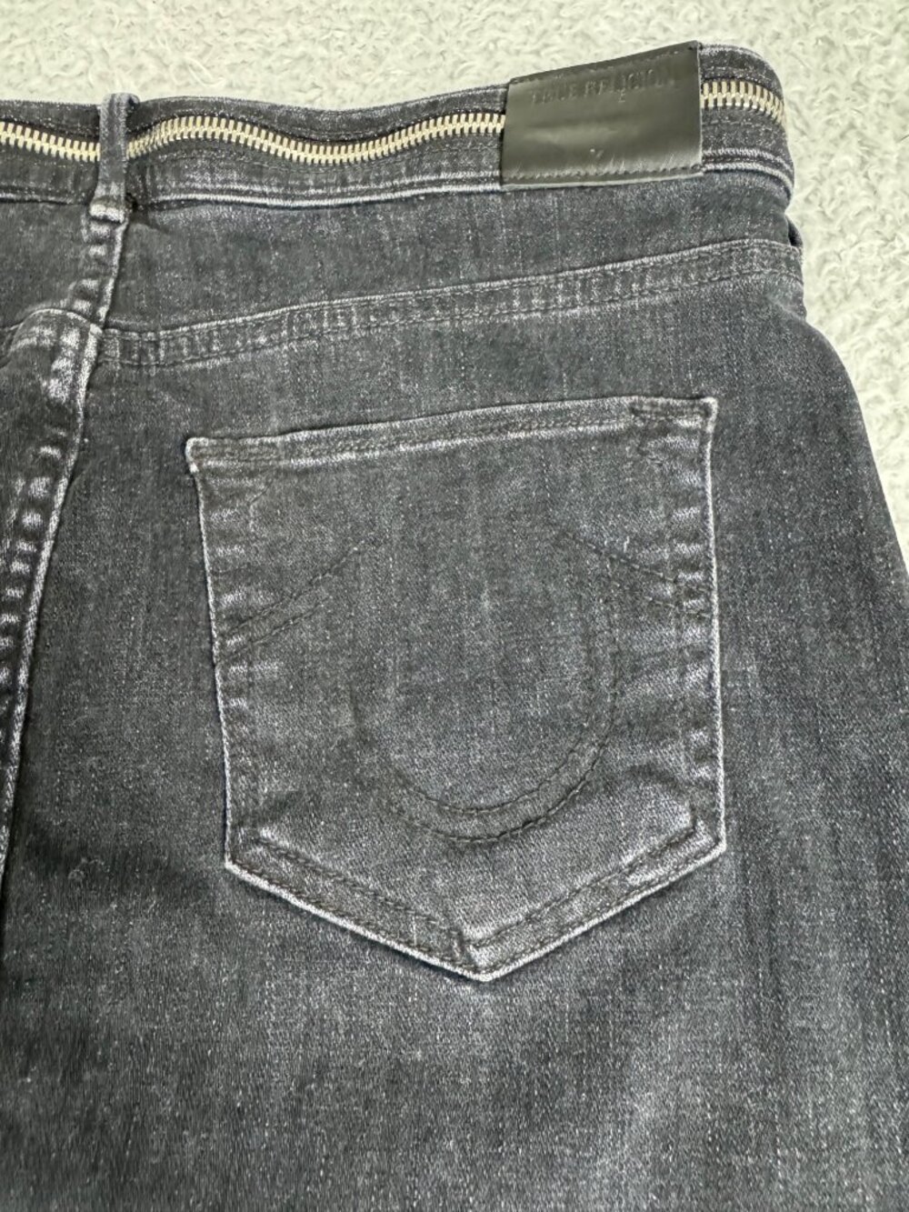 Joan Smalls X True Religion Womens 27 Mid-Rise Black Denim‎ Skirt Zipper Retro - Picture 9 of 12